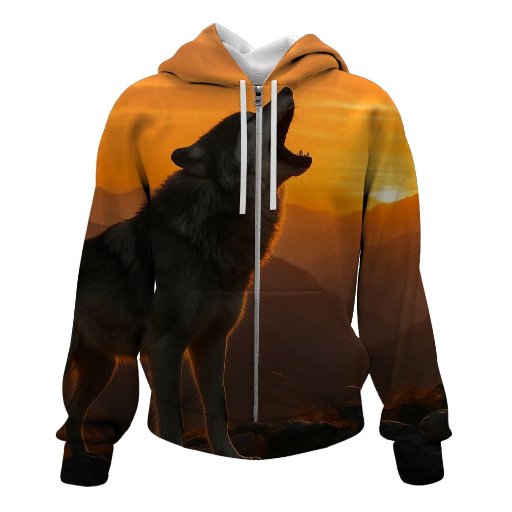Mountaintop Howl At Crest embroidered hoodies