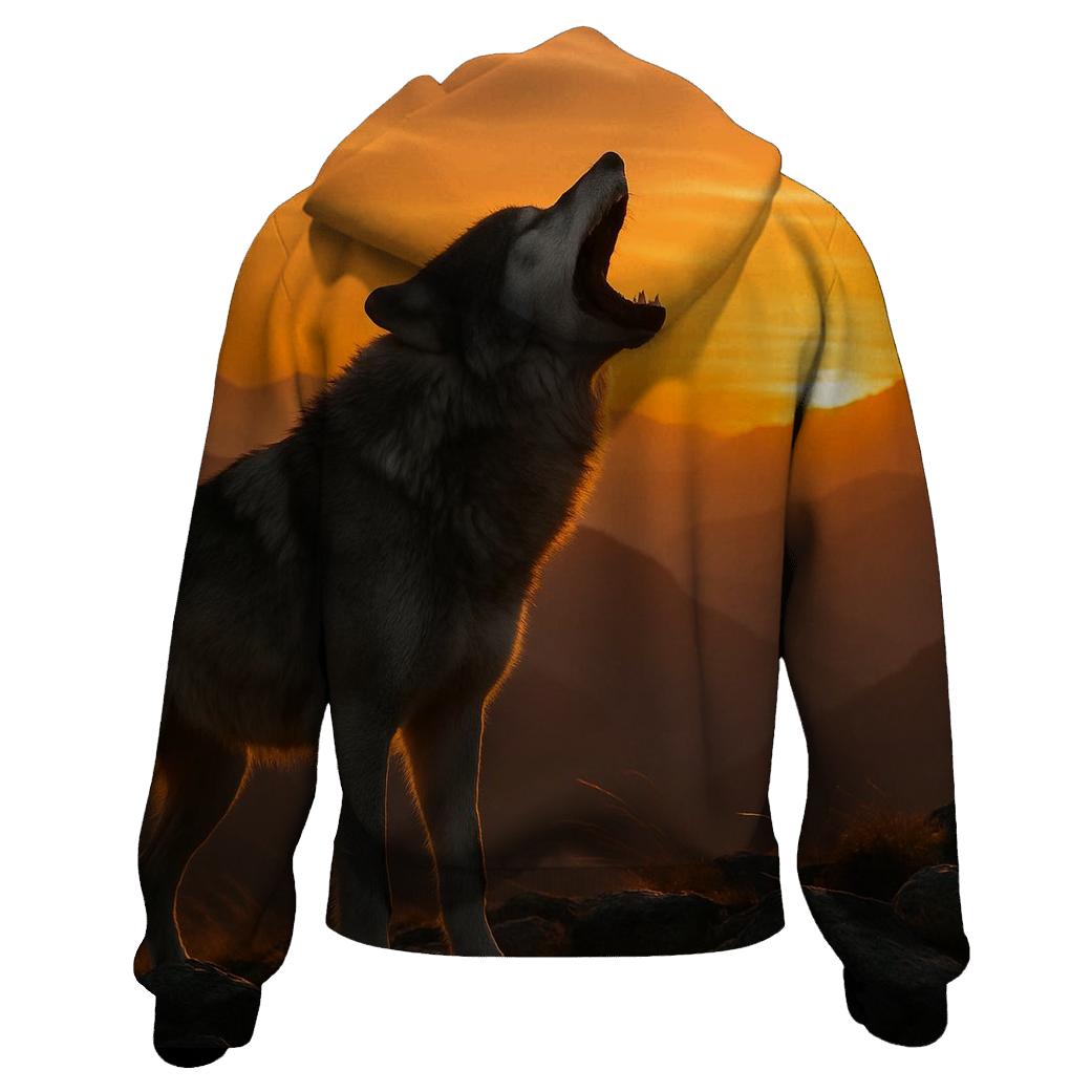 Mountaintop Howl At Crest embroidered hoodies