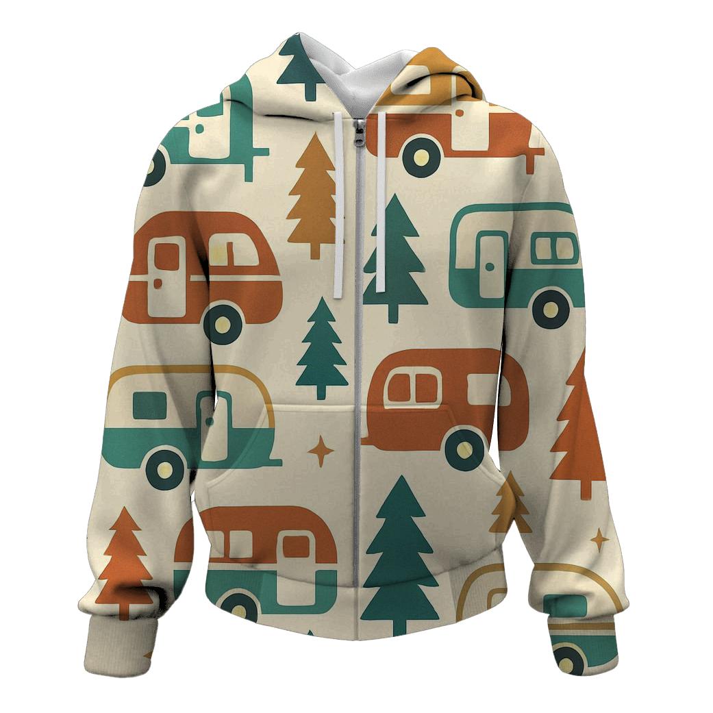 Starlit Camper Pattern lightweight hoodies