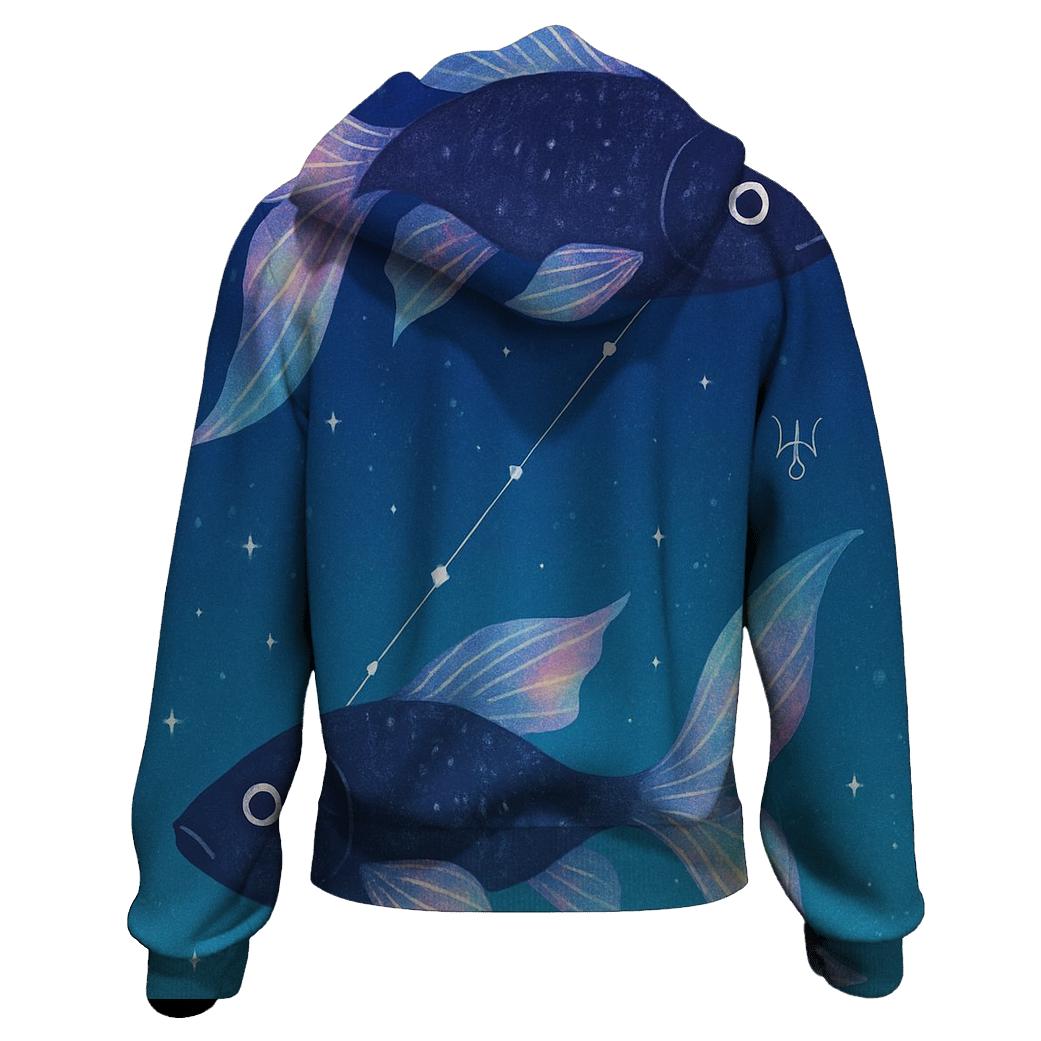Pisces Dreamstream Dual Fish zip-up hoodies