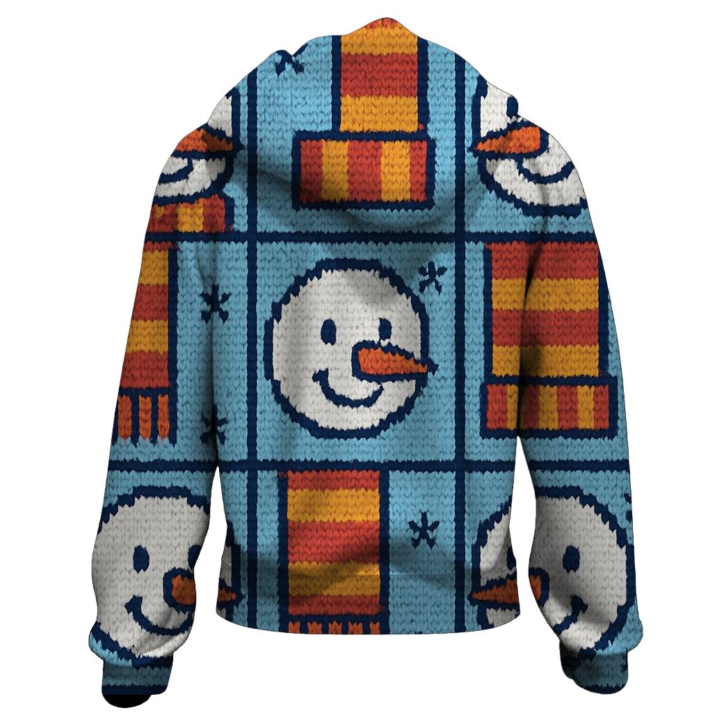 Snowman Scarf Grid Design pullover hoodies