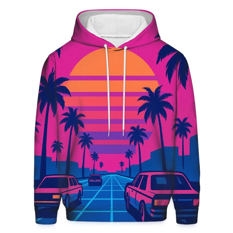 Neon Sunset Boulevard premium hoodies