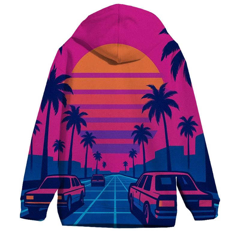 Neon Sunset Boulevard premium hoodies