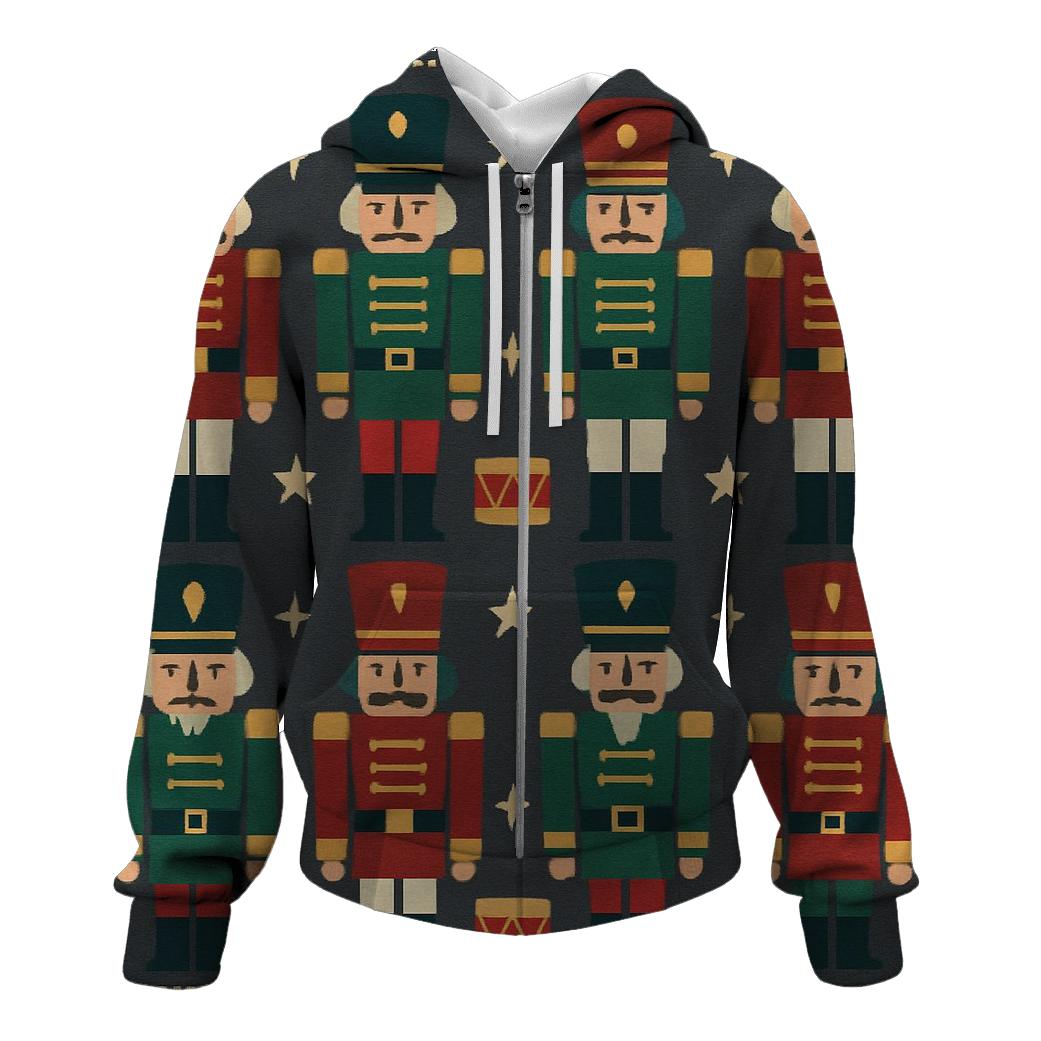 Nutcracker Toy Parade Design zip-up hoodies