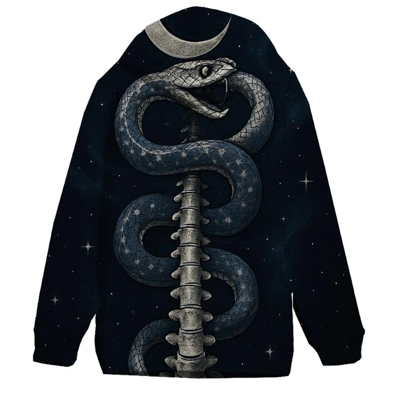 Celestial Spine Ouroboros embroidered hoodies