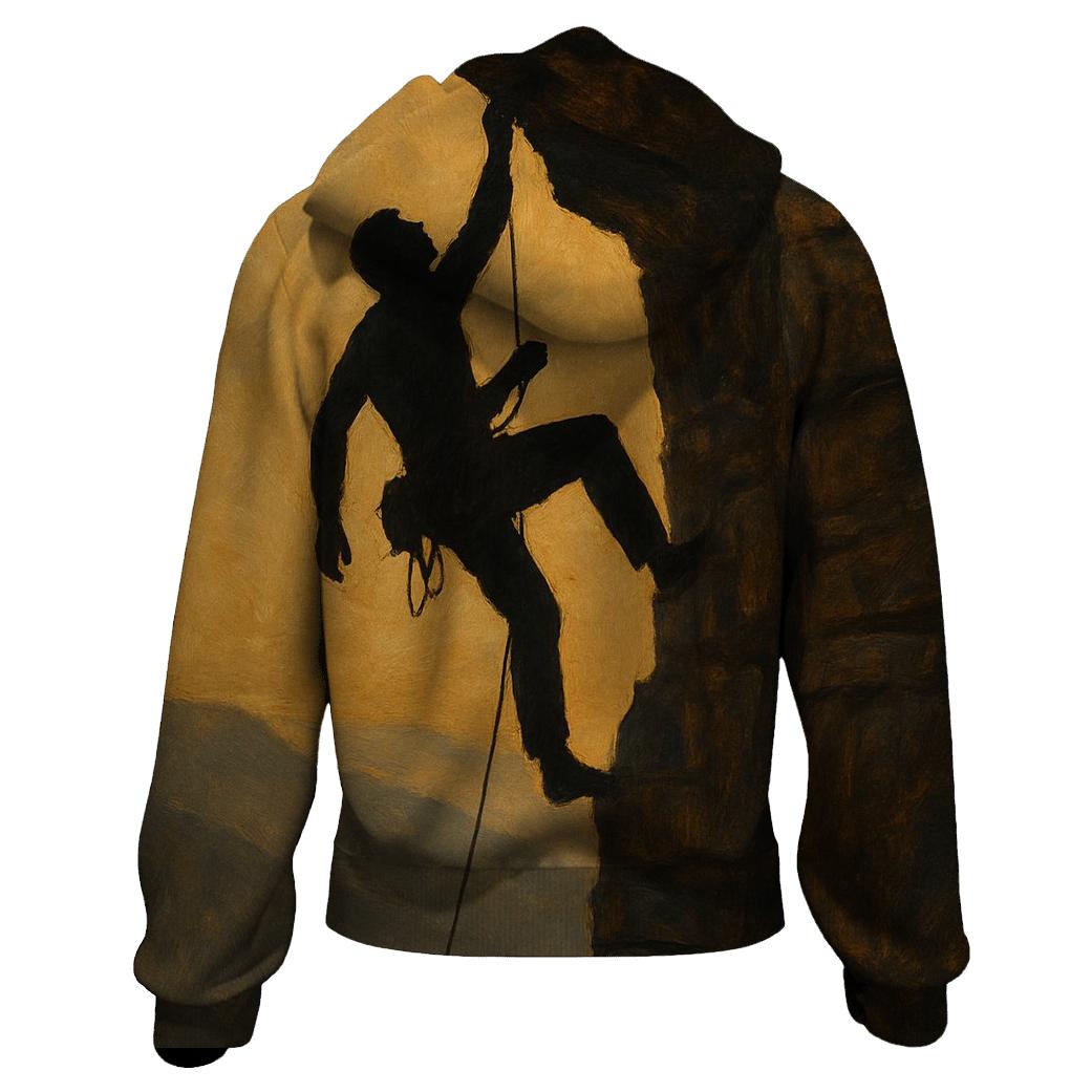 Rock Climb Silhouette Ascent printed hoodies