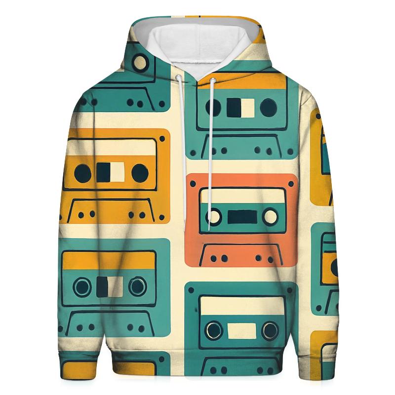 Cassette Collage Pattern custom hoodies
