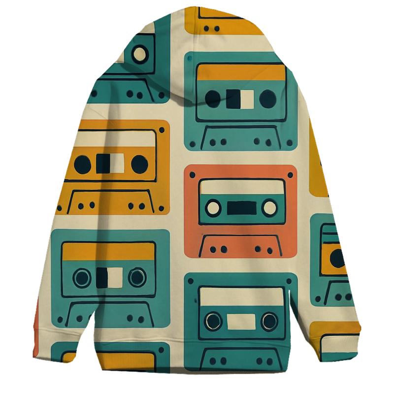 Cassette Collage Pattern custom hoodies