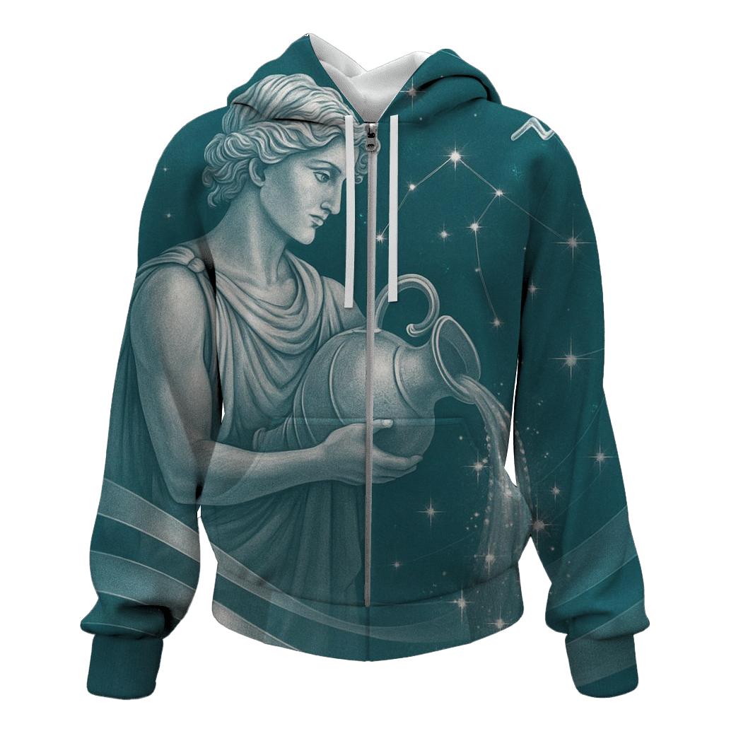Aquarius Water Bearer Wave Chart designer hoodies