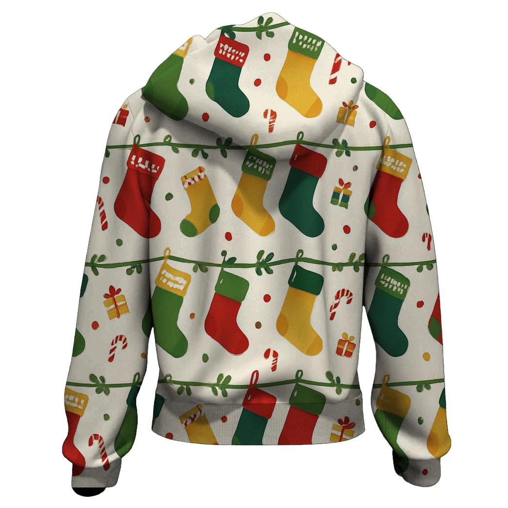 Stocking Garland Ladder Design graphic hoodies