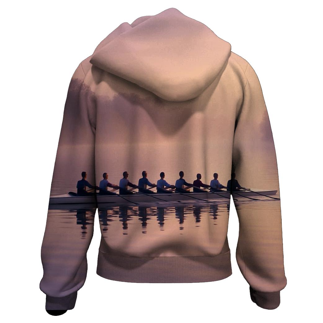 Rowing Harmony At Dawn zip-up hoodies