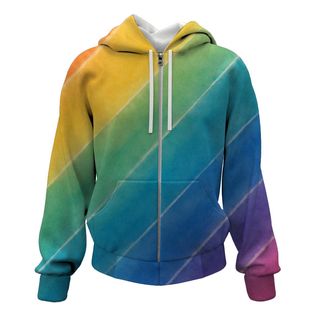 Diagonal Overdye Spectrum zip-up hoodies