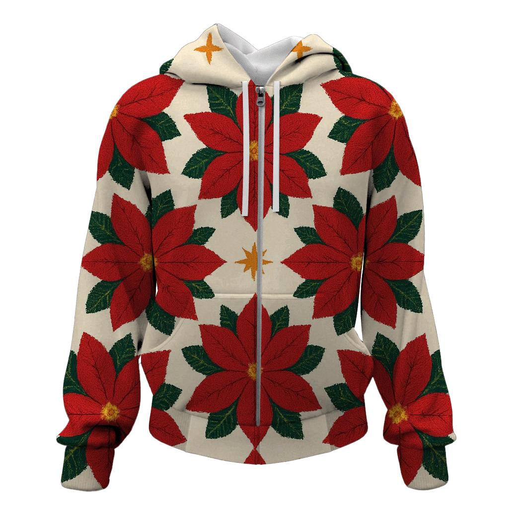 Poinsettia Tile Garden Design designer hoodies