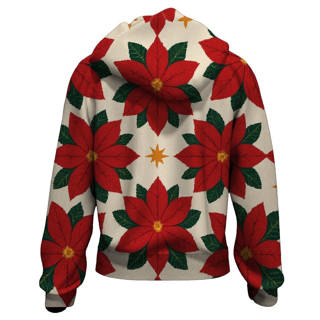 Poinsettia Tile Garden Design designer hoodies