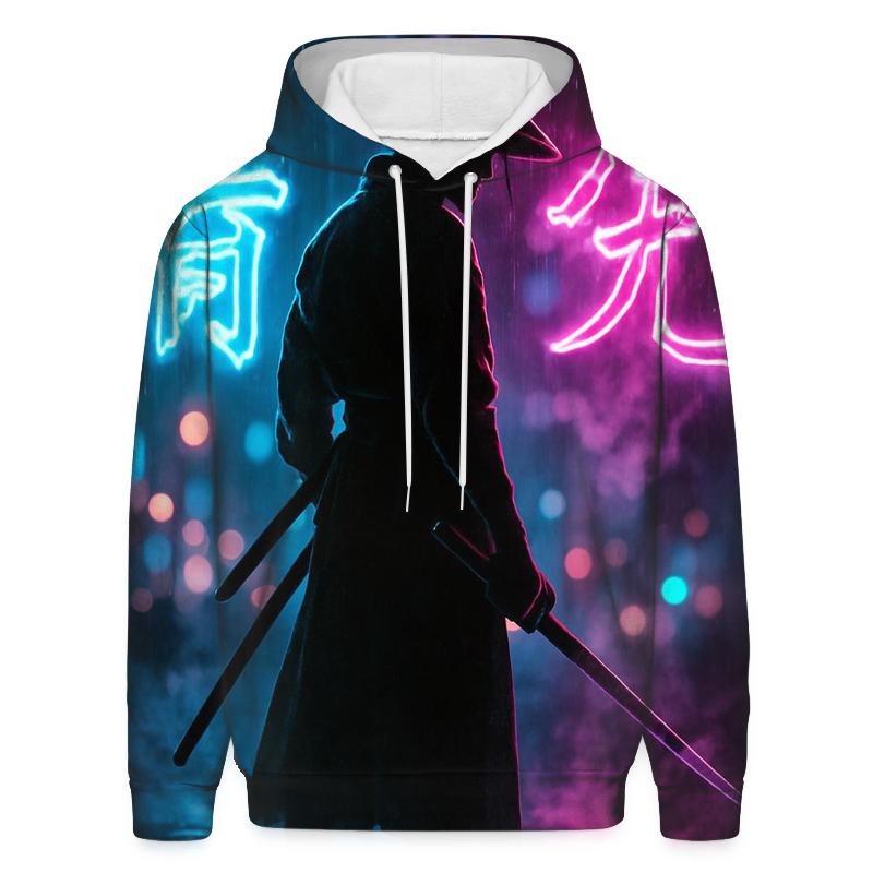 Neon Cyberpunk Samurai custom hoodies