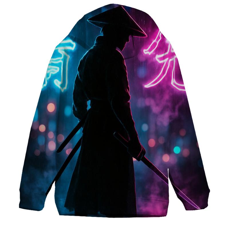 Neon Cyberpunk Samurai custom hoodies