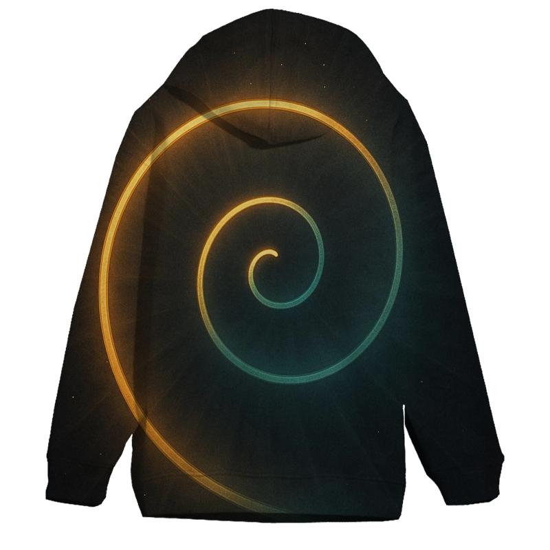 Radiant Spiral Path printed hoodies