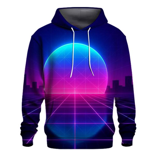 Neon Grid Horizon heavyweight hoodies