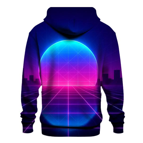 Neon Grid Horizon heavyweight hoodies