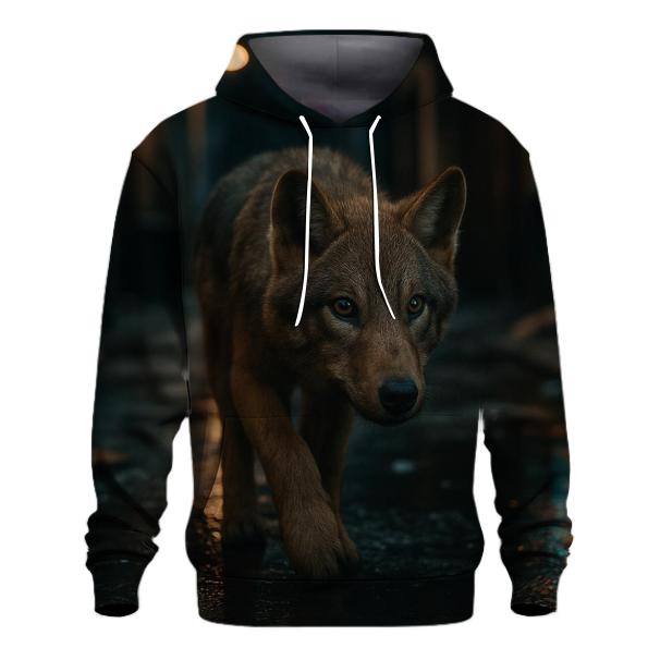Urban Edge Wolf At Night lightweight hoodies