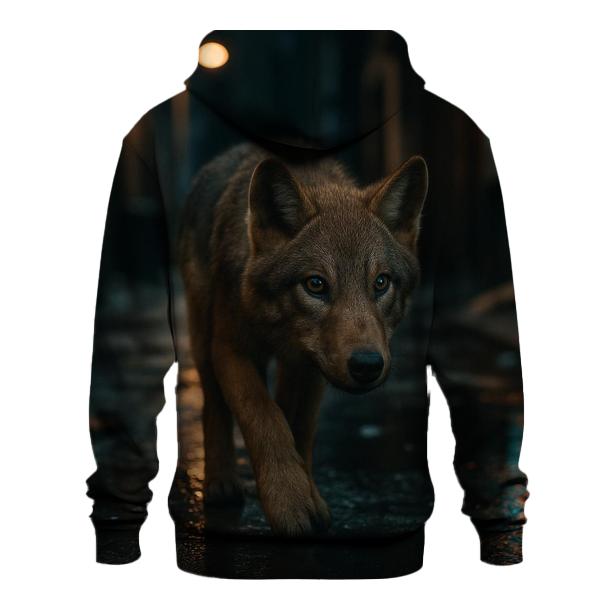 Urban Edge Wolf At Night lightweight hoodies