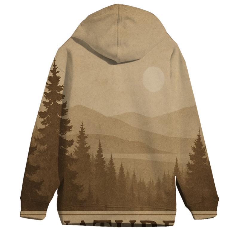 Sepia Forest Landscape designer hoodies