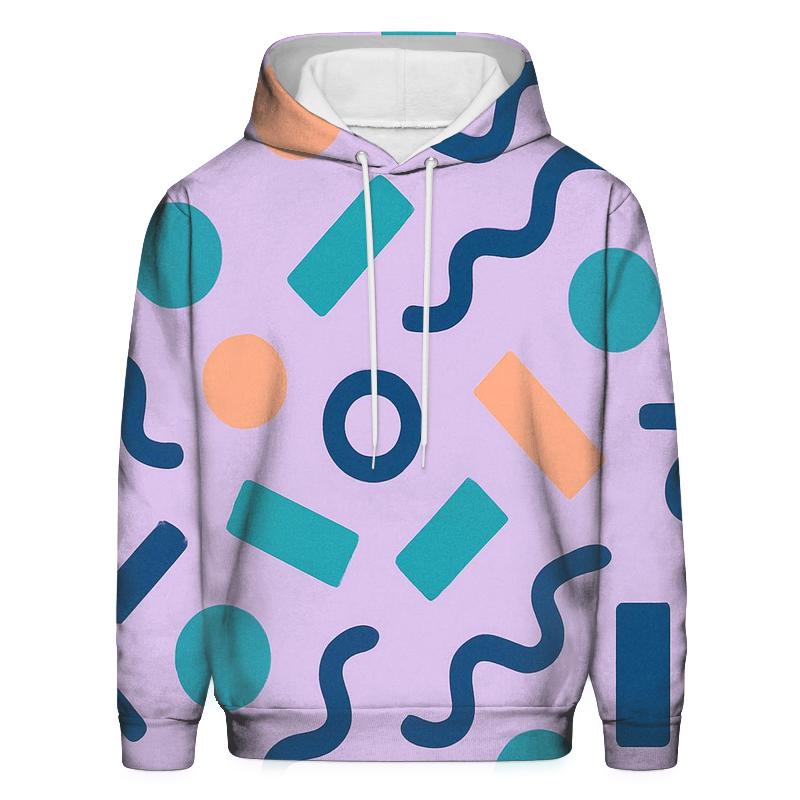 Memphis Sunset Geometry embroidered hoodies