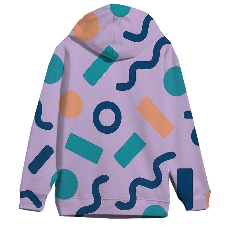 Memphis Sunset Geometry embroidered hoodies