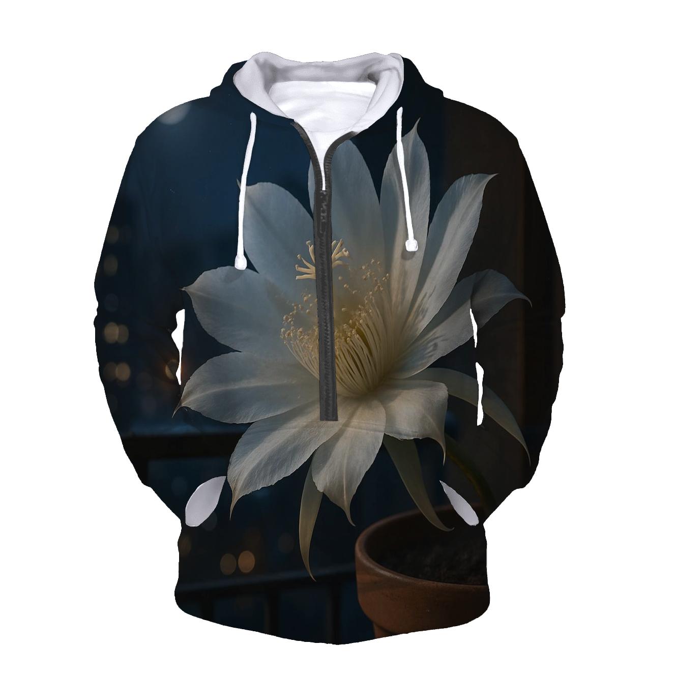 Night-Blooming Cereus On Urban Balcony graphic hoodies