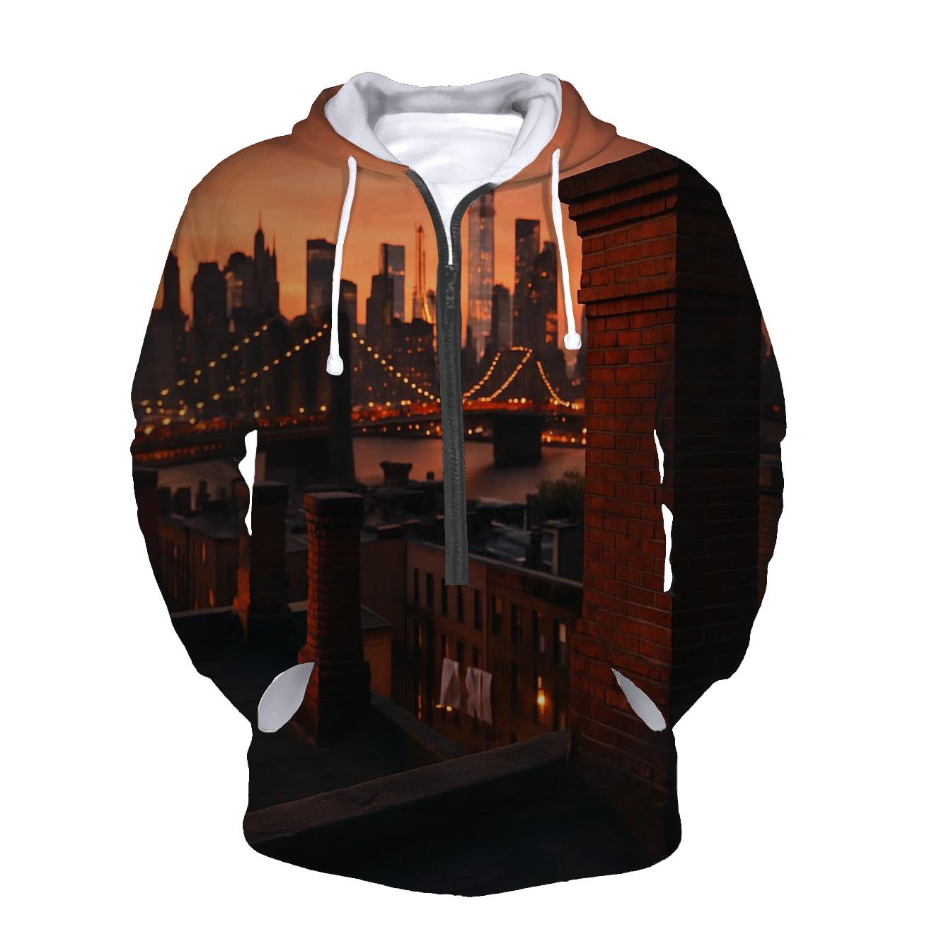 Sunset From Brooklyn Brownstone Roof graphic hoodies