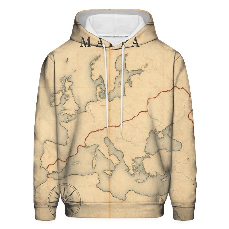 Weathered Travel Map premium hoodies