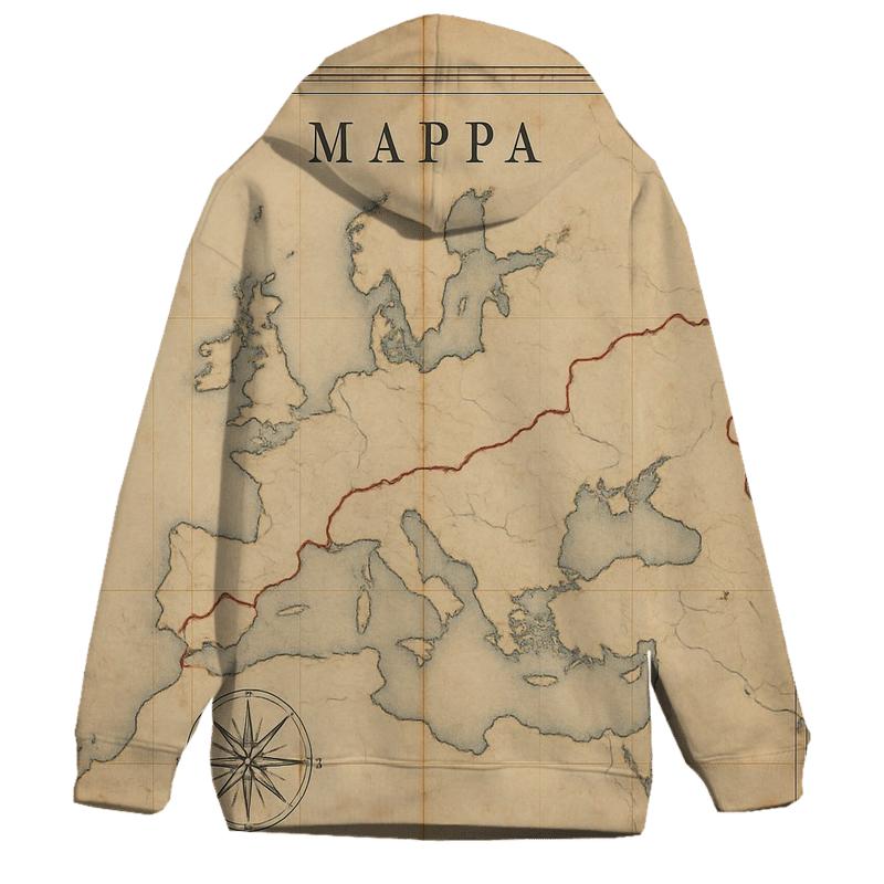 Weathered Travel Map premium hoodies