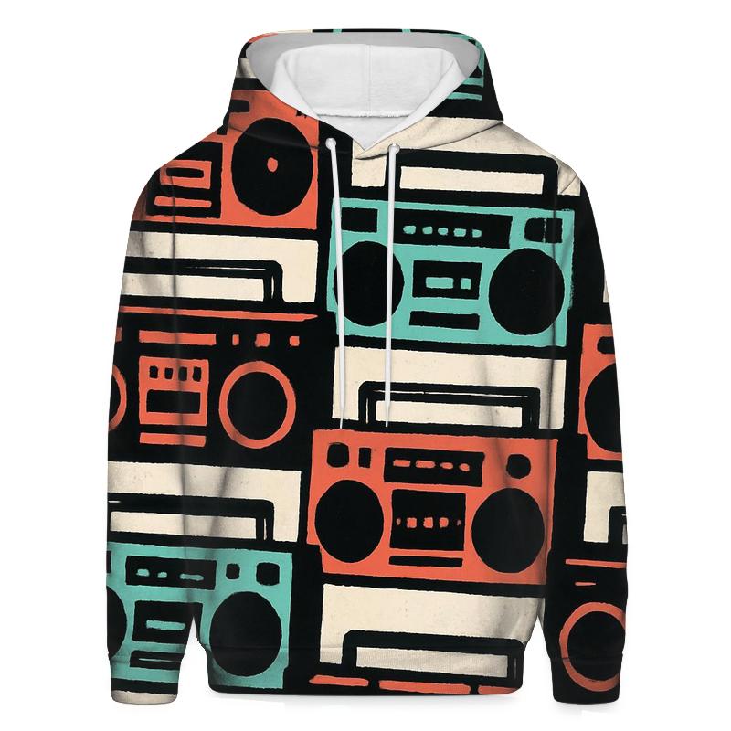 Boom Box Block Print custom hoodies