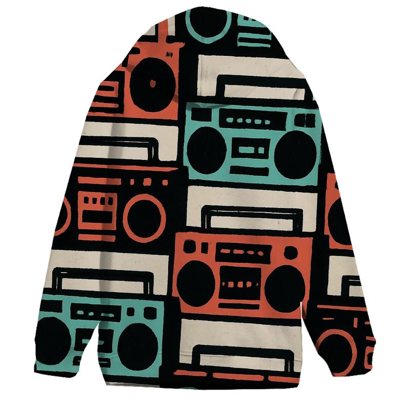 Boom Box Block Print custom hoodies