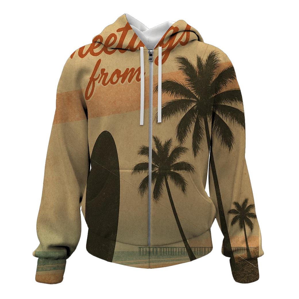 Sunset Surfboard Postcard designer hoodies