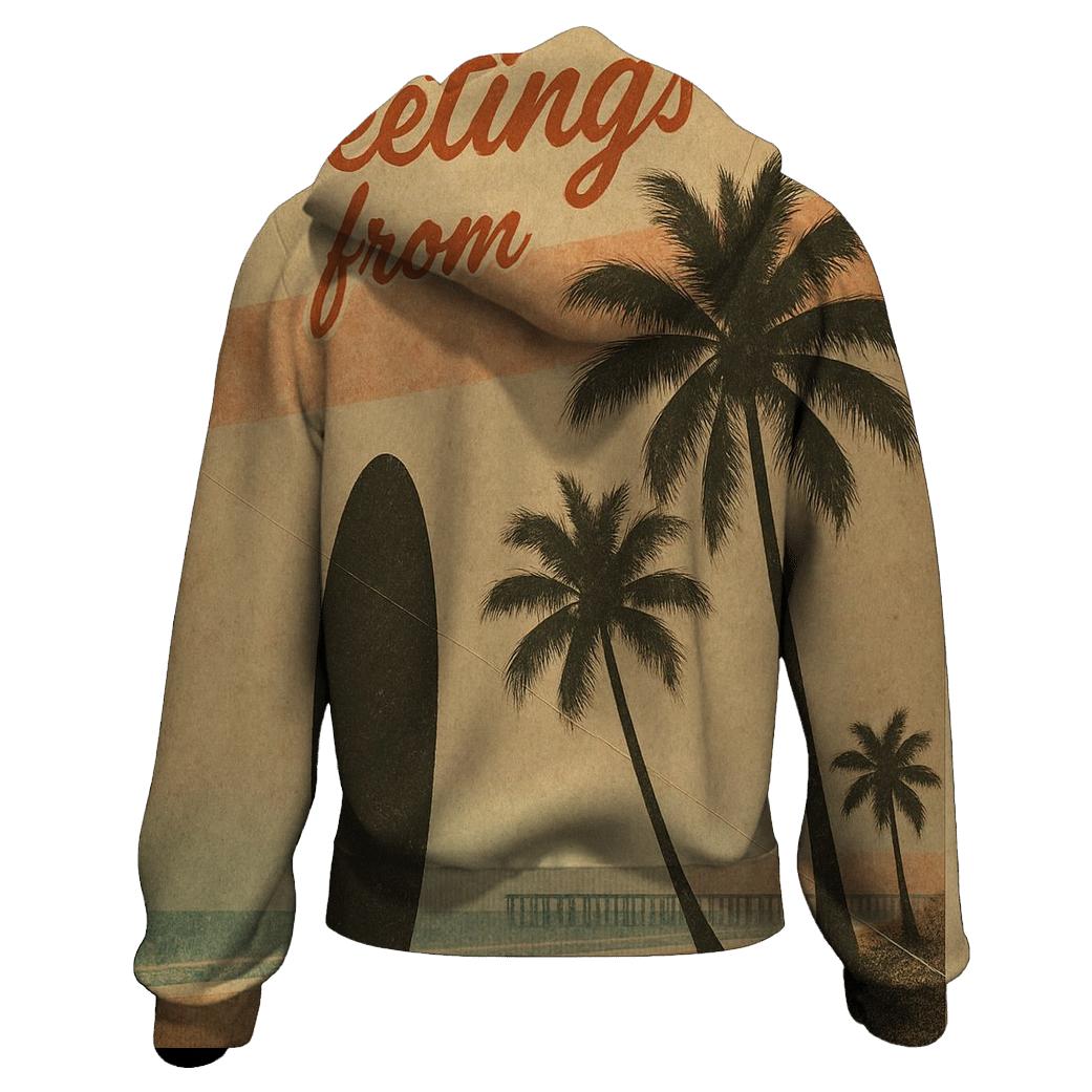 Sunset Surfboard Postcard designer hoodies