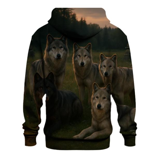 Cultural Steward Wolf Pack Portrait printed hoodies