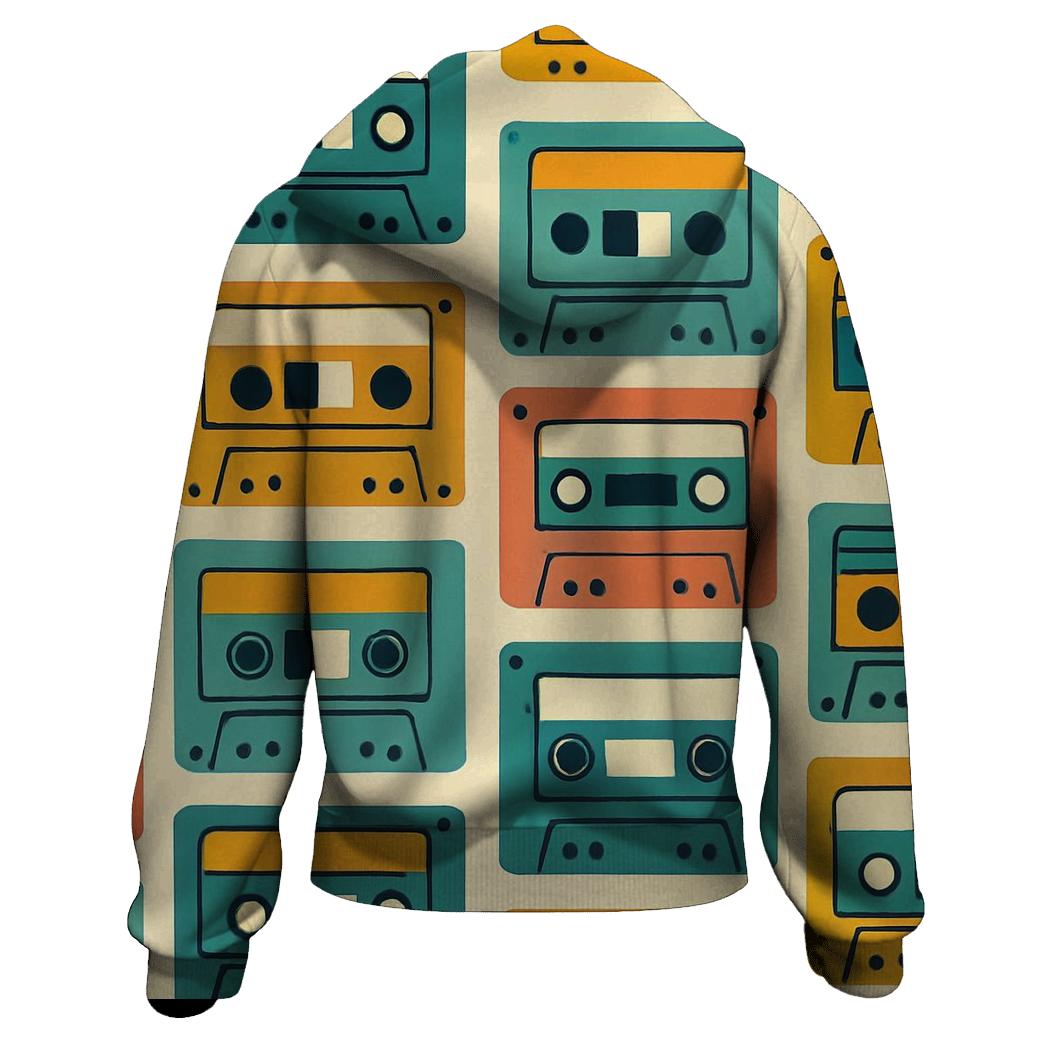 Cassette Collage Pattern premium hoodies