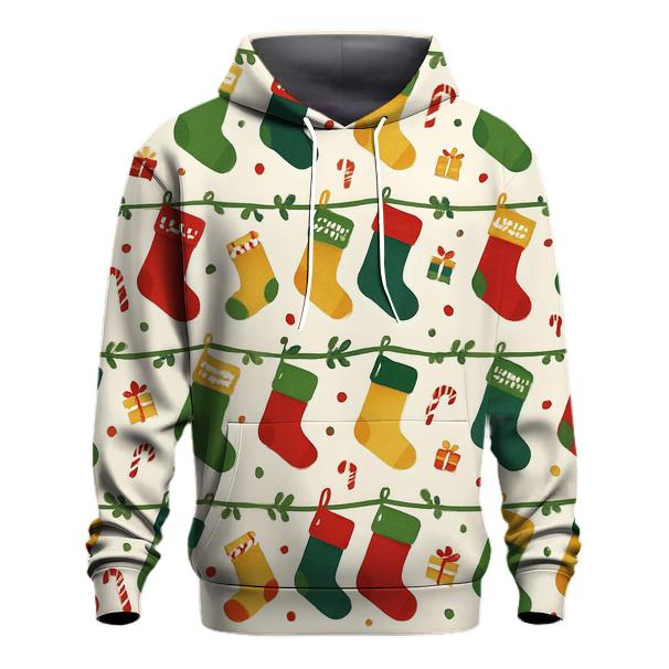 Stocking Garland Ladder Design printed hoodies