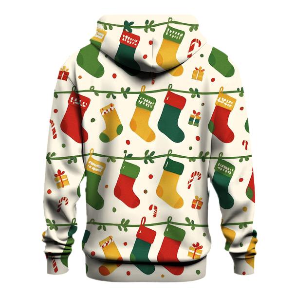 Stocking Garland Ladder Design printed hoodies