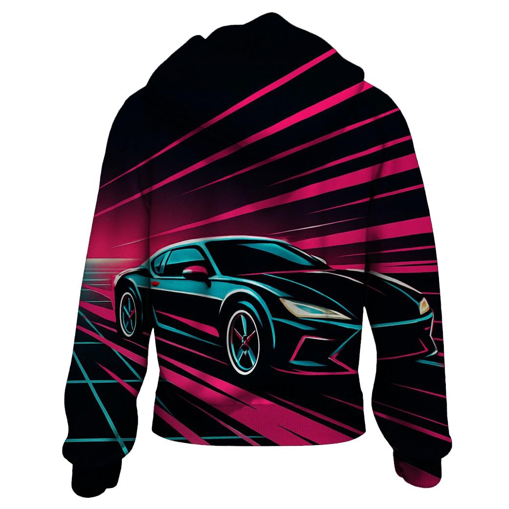 Neon Grid Racer graphic hoodies