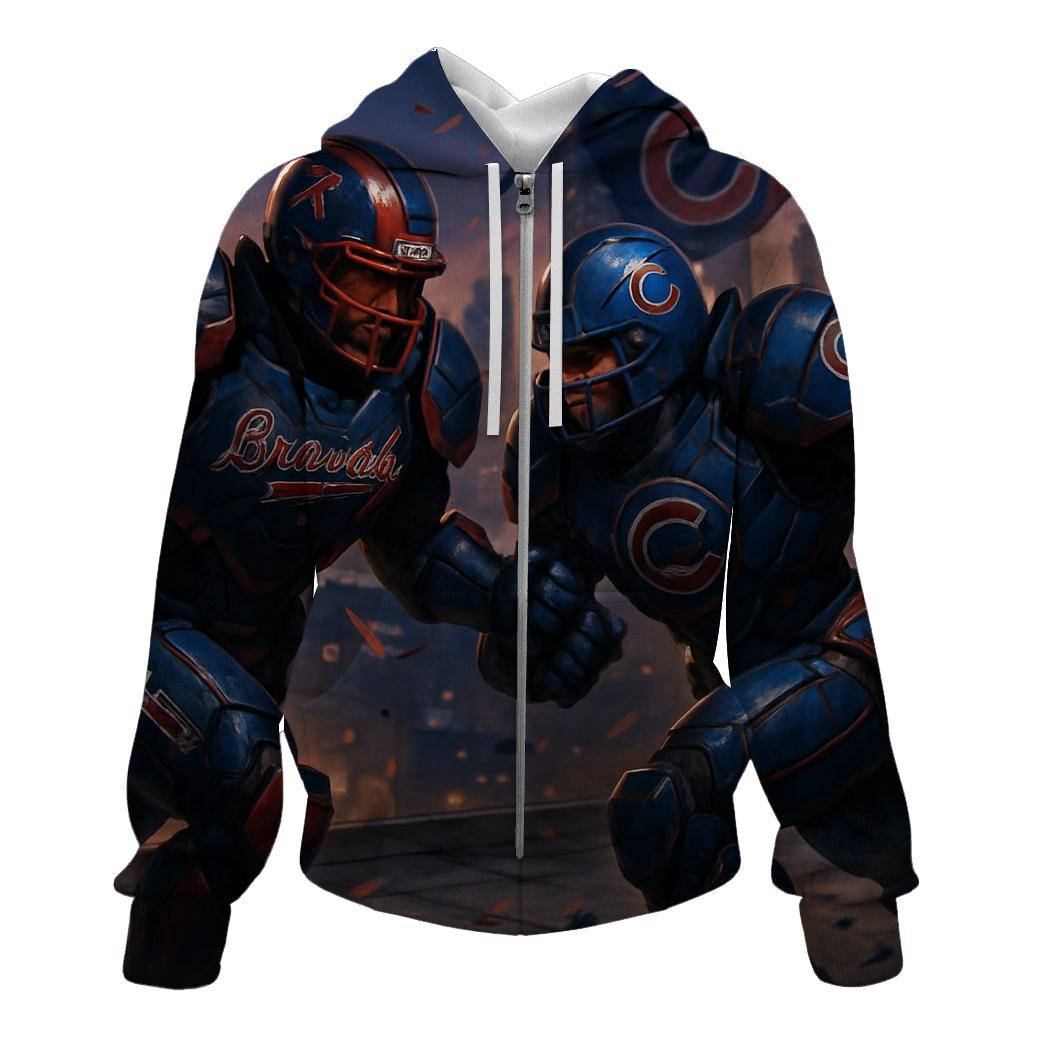 Skyline Showdown At Twilight premium hoodies