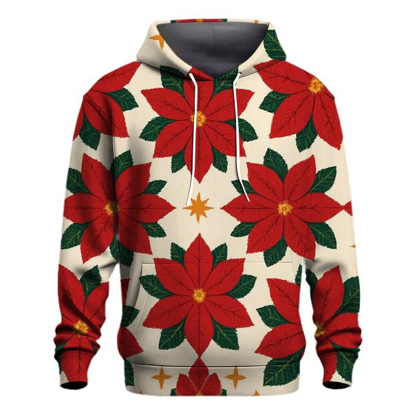 Poinsettia Tile Garden Design zip-up hoodies