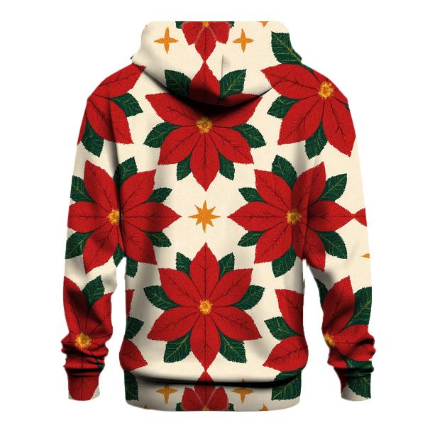 Poinsettia Tile Garden Design zip-up hoodies
