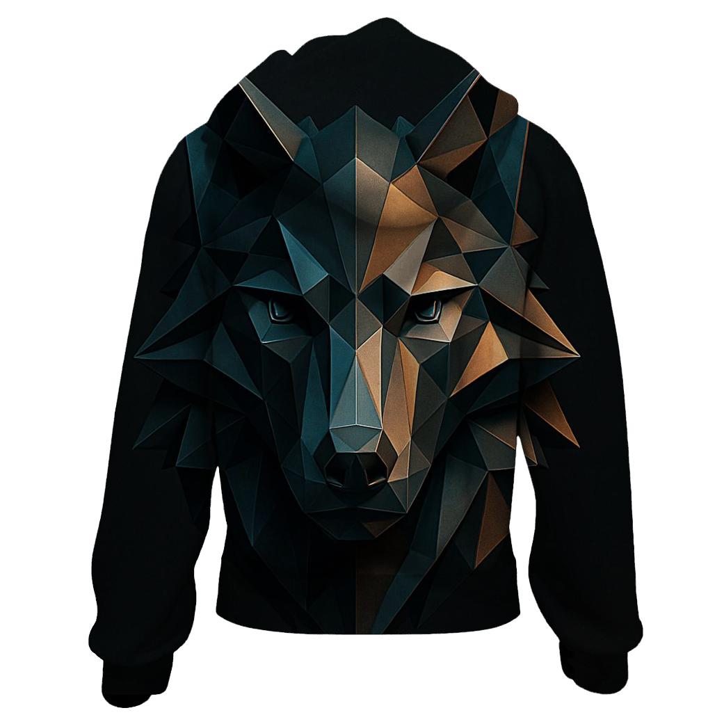 Abstract Geometric Wolf hoodie styles