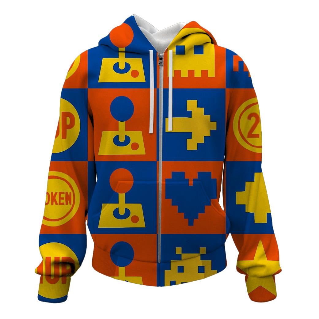 Arcade Token Mosaic premium hoodies