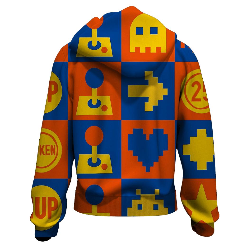 Arcade Token Mosaic premium hoodies