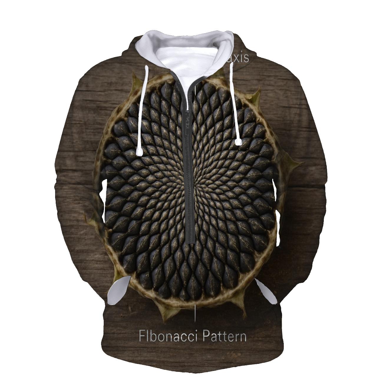 Heirloom Sunflower Seed Head Cross Section pullover hoodies