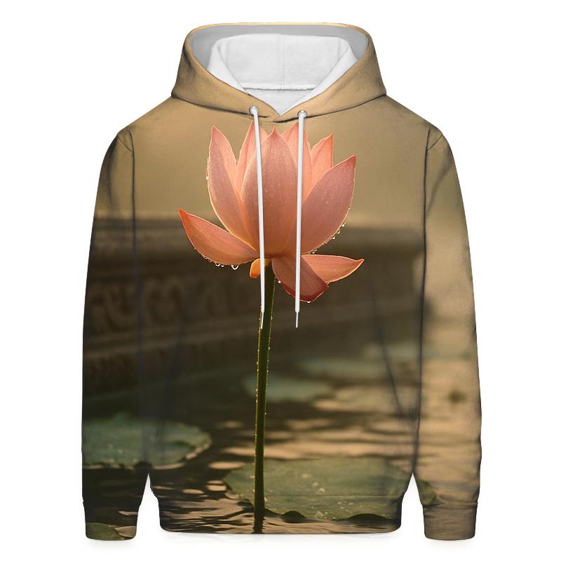 Dawn Lotus On Tiled Temple Pond hoodie designs