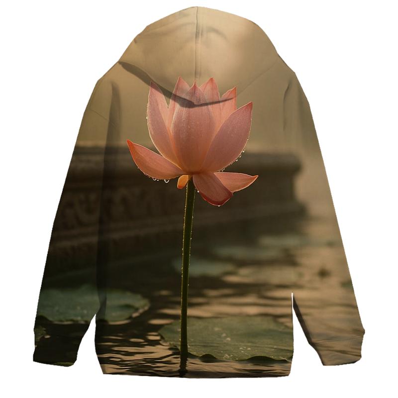 Dawn Lotus On Tiled Temple Pond hoodie designs